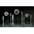 8" Golf Optical Crystal Award w/ Angled Top